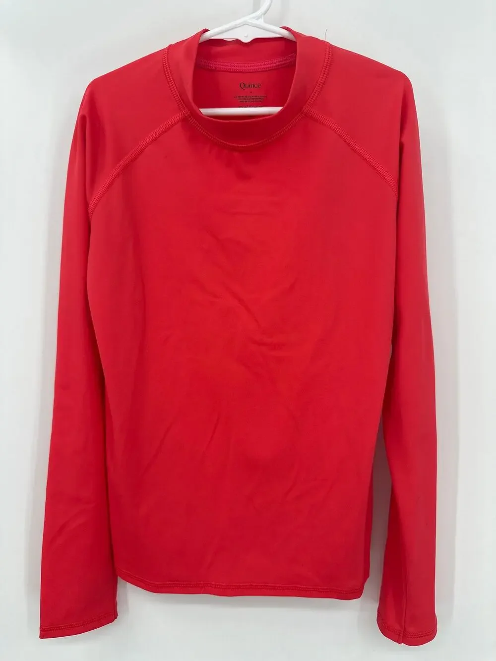 QUINCE Long Sleeve Rash Guard Size 10 Tangerine Orange UPF 50+ Sun Protection